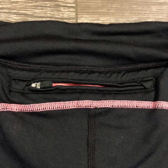 2XU Compression Leggings Small Black Pink Stitch Pocket Zipper Ankles Drawstring - Picture 10 of 12